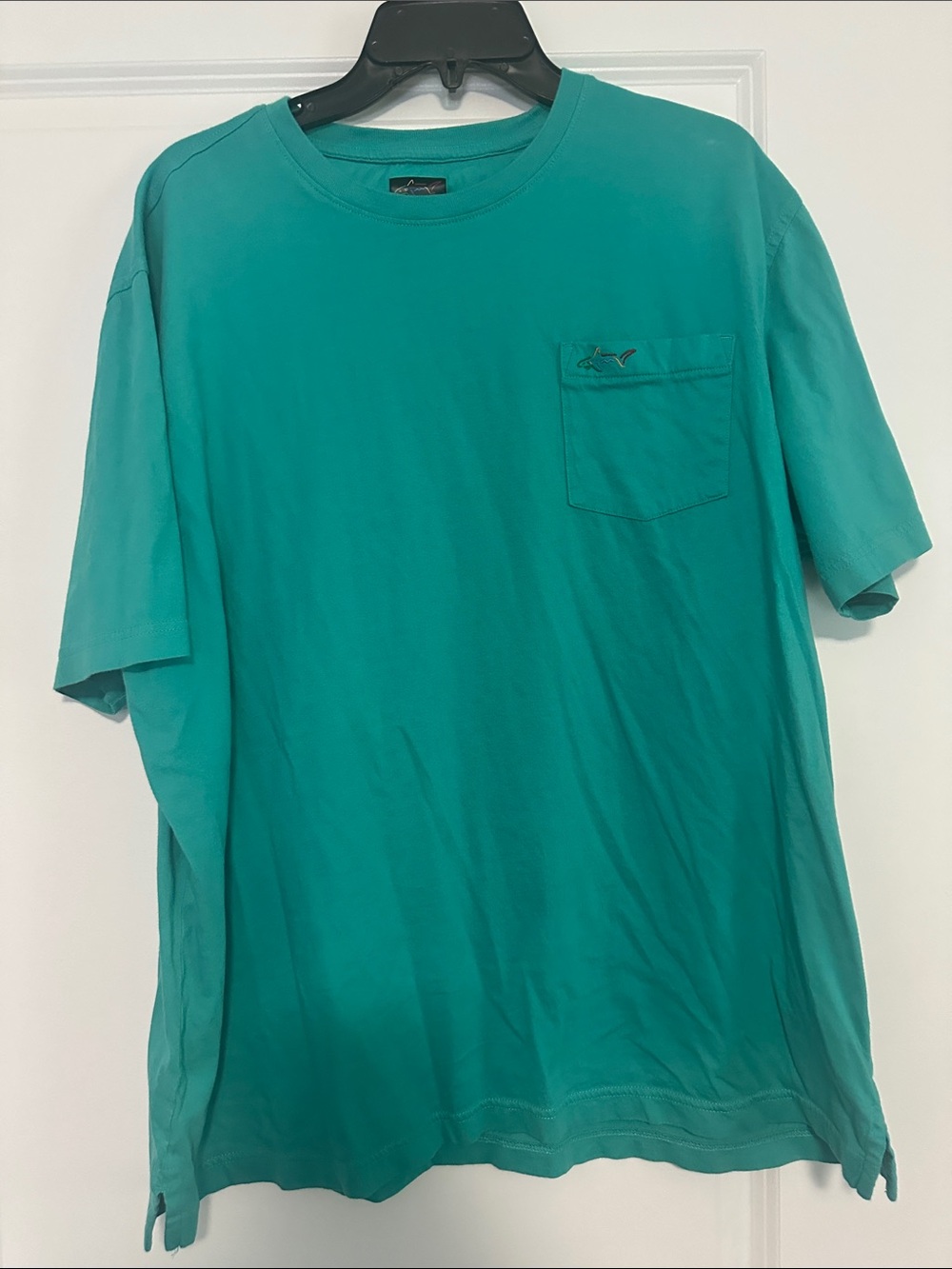 Attack Life by Greg Norman Teal Crew Neck Pocket Tee - Men's